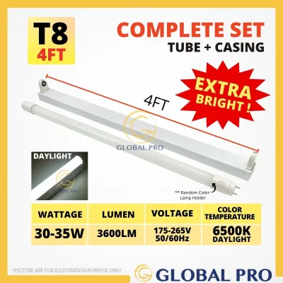 FULL SET 2FT 4FT T8 Led Tube Light Lampu Kalimantang LED Set Lampu Panjang LED Ceiling Light Led Tube With Casing