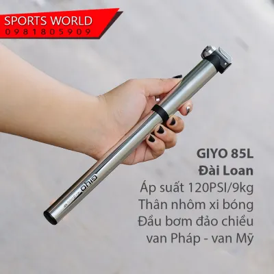 Bơm xe đạp mini 120PSI/9Kg GIYO-85L thân nhôm dài 27cm