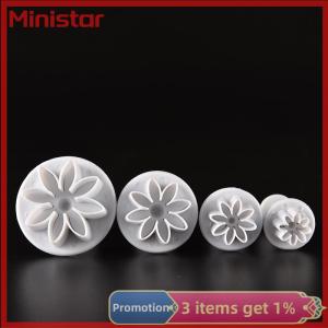 4X Cake Fondant Sugarcraft Decor Cookie Mould Mold Plunger Daisy Flower Cutter
