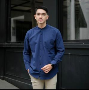 elfarashop Kemko kemeja koko pria lengan panjang lekan