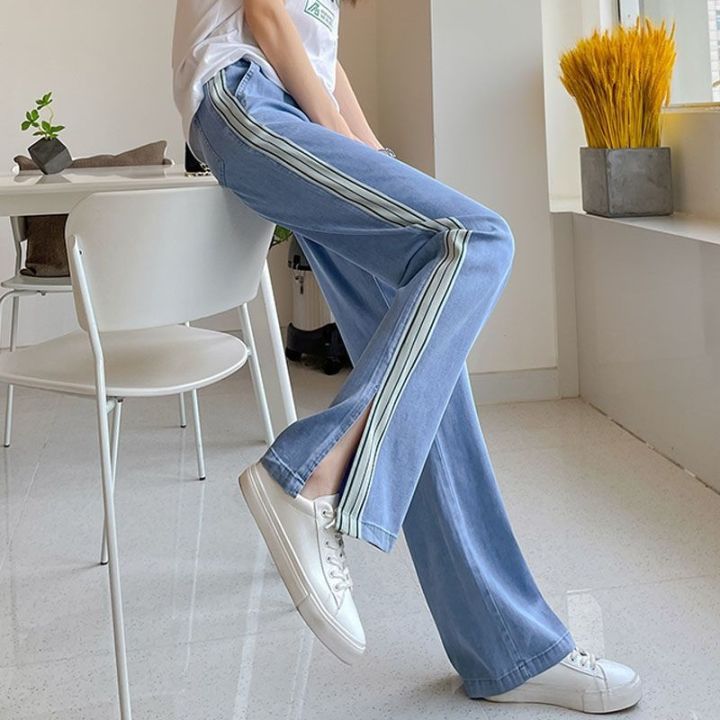 Cỡ Lỡn Tencel Slit Jeans Cho Nữ Phụ Nữ Phong Cách Hàn Quốc Phụ Nữ Của ...