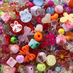 【wholesale】50g Mixed Color Acrylic Beads Irregular Mixed material package For DIY Jewelry Making