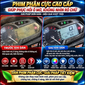 Phim Phân Cực Kawasaki Z1000SX – Khắc Phục Ố Vàng Mờ Chữ Khó Nhìn