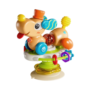 Rotating Dog Suction Cup Toy With Strong Adhesion For Babies 1-3 Years Enhances Fine Motor Skills for Mealtime Education
