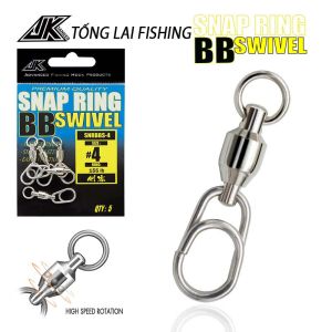 Nối link kết hợp ổ bi xoay câu cá biển kiểu Nhật Snap Ring Thép không gỉ Inox 304