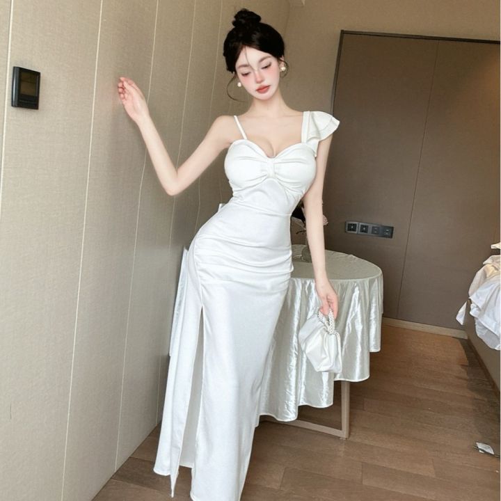 Casual Dresses Cocktail Korean Summer White Midi Dresses For