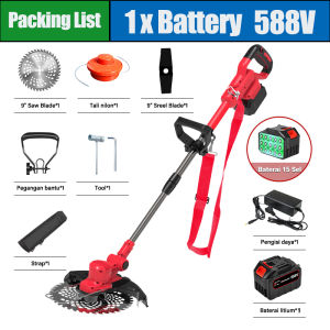 Grass cutter 588V brushless motor Cordless Rechargeable 9 inch high power lawn mower