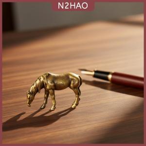 N2HAO Antique Brass Thu Nhỏ Ngựa Bức Tượng Nhỏ Rắn Dài Đuôi Phong Thủy Nghệ Thuật Trang Trí Cho Nhà Nghiên Cứu Bảng