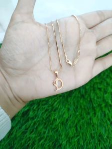 KALUNG PERAK ASLI SILVER 925 LAPIS EMAS/KALUNG KASANDRA FLEXY+LIONTIN HURUF LATIN MP 1 BRS/ASLI SILVER/FASHION WANITA TERBARU