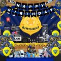 JOYMEMO Police Birthday Decoration Children's Party, Police Theme Balloon, Happy Birthday Banner, Happy Birthday Police Background Cake, Police Theme Birthday Party Top. 