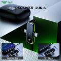 TNW A13 Wireless Microphone 2-In-1 Clip On Mic Wireless Dual Lavalier Mikrofon Iphone dan Charging Case Bluetooth Mikrofon Wireless Clip on untuk TikTok YouTube Facebook Live Stream. 