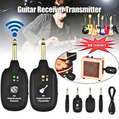 MEGA KEEP MOTION UHF Jack gitar anti noice Wireless listrik akustik Gitar Transmitter Receiver A8