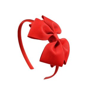 Colorful Bow Headband for Girls Kids Cute Hair Bow Hairbands Plain Color Headwear Hair Accessories Gift for Children