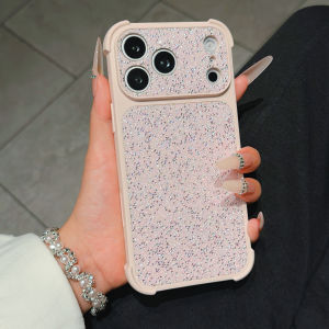 Bling Diamond Large Window Phone Case For iPhone 17 16 15 14 Pro Max Camera Protection Four-Corner Anti-fall Shockproof Cover