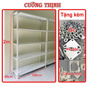 {HÀNG Dầy} Tặng kèm đế nhựa Kệ sắt v lỗ MÀU TRẮNG Nhiều Kích Thước lắp ráp 3 tầng 4 tầng 5 tầng. Nhiều kích thước