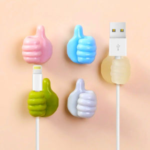 Silicone Self-Adhesive Data Cable Organizer Charger Cable Clamp Cable Storage Wall Hanging Creative Thumb Wall Hanging