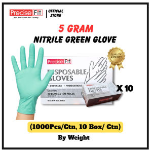 Powder Free Nitrile Gloves Green Sarung Tangan Hijau Disposable Cleaning Protective Food Safety Health Household丁晴青色手套无粉