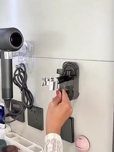 AE Giá đỡ máy sấy tóc không cần khoan giá để đồ nhà tắm giá treo máy sấy tóc có chức năng quấn dây giá đỡ máy sấy tóc kệ nhà tắm