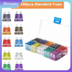 100pcs Car Fuse Assortment Set Middle Size Blade Type Fuse Auto Car Truck 2-35A Fuse With Box Clip