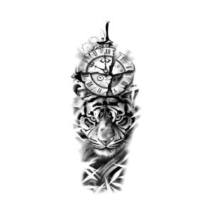 Time Tiger Realistic Premium Mens Tattoo Sticker Sweatproof Waterproof Herbal Tattoo Long-lasting Womens Semi-permanent Tattoo Sticker