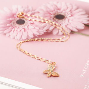 Hyl Jewelry 319N Kalung Titanium Wanita Karat Emas Silver Asli Panjang Muda Dan Anti Luntur