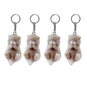 Stylish Otters Phone Charm with Flocking Designs Animal Keychain Pendant Plastic Texture Perfect for Woman Accessories