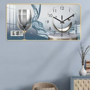 Sacesr Creative Calendar Simple Modern Wall Clock Living Room No-Drill Hall Decoration Wall Art Clock Wall Hanging H8M4T