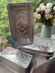 ALUMUNIUM FOIL PERSEGI PANJANG/TRAY FOIL/WADAH ALUMUNIUM UKURAN 900 ML HARGA PER 10 PCS