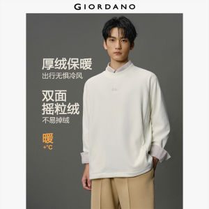 Giordano Men Polar fleece embroidery oversized sweatshirt Free Shipping 12025605