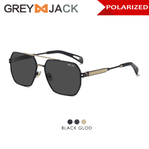Grey Jack Kacamata Hitam Sunglasses Polarized Anti Silau UV400 Model Aviator Bahan Metal Fashion Pria SA PS 2128