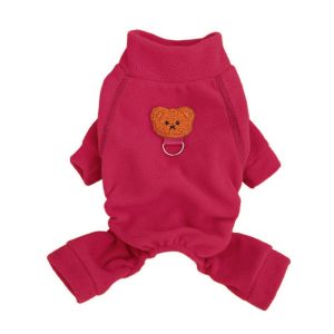 ONFIN Thickened Plush Dog Jumpsuit Bear Pattern Soft Cat Pajamas Cute Warm Winter Dog Clothes For Autumn Winter