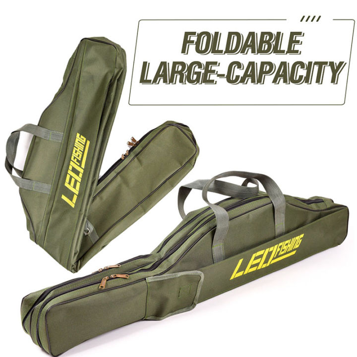 Fishing Rod Bag Colors Fishing Pole Storage Bag Portable Fishing  Rod and Reel Carrier Organizer for Travel Foldable Double Layer Large