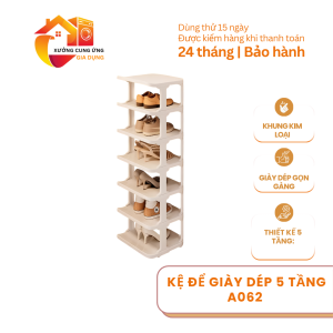 Kệ để giày dép 5 tầng A062 nhựa PP khung kim loại đa năng kệ để đồ trang trí tiện dụng