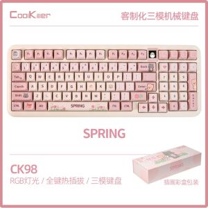 Coolkiller Spring Mechanical keyboard RGB backlit Wireless Bluetooth three-mode CK68/75/98 keys