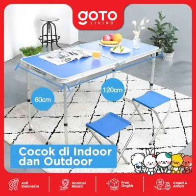 WAJIB PUNYA (SPECIAL OFFER) COD GOTO [COD] FLIPPER MEJA LIPAT PORTABLE JUALAN KUAT SET KOPER CAMPING OUTDOOR SERBAGUNA LUBANG TENGAH PAYUNG TEBAL DAN KOKOH