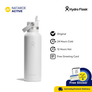 Hydro Flask Tumbler 21oz Standard Mouth Flex Straw Cap - White