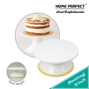 HOME PERFECT 11 Inch Non-Slip Round Rotating Revolving Turntable Birthday Wedding Cake Decorating StandEC-516517518