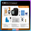 FORA 6 CONNECT - Alat Cek 6in1 Gula Darah + Kolesterol + Asam Urat + B-Keton + Hemoglobin + Hematokrit | Buatan SWISS | Connect Smartphone LED Backlight Metode Terbaru | Multi-Functional Monitoring System with BLUETOOTH. 
