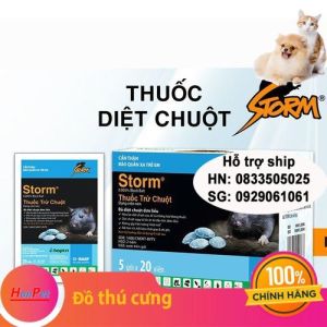 Hanpet - Combo 1 hộp 5 gói x 20 viên Thuốc Diệt Chuột Storm CHỐNG ĐÔNG MÁU - THUỐC CHUỘT Kẹo diệt chuột sinh học-