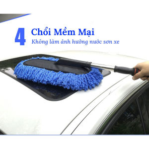 Chổi Dẹt Lau Rửa Xe Ô Tô Sợi Quang Dầu Polime Cao Cấp Có Thể Kéo Dài Phụ Kiện Lau Rửa Xe Hơi Lau Xe