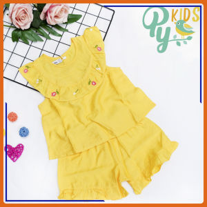 Đồ bộ tơ thêu hoa mát mẻ ngày hè cho bé gái từ 5-16kg