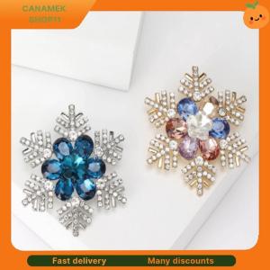 ❣️❣️❣️ Trendy Rhinestone Snowflake Crystal Flower Brooches Pins For Women Coat Banquet Party Accessories Gifts