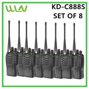 WLN KD-C888S 5W VHF/UHF 400-470MHz Portable Two Way Radio with Flashlight- SET OF 8