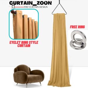G2 Royale Gold RING Type Blackout Curtain | Thick and Beautiful Curtain for Window Sliding Door Living Room & Bedroom  Curtain