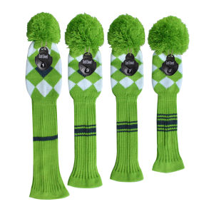 4pcs golf ball club protective covers -club head protectors -protect the club from scratches and abrasions -soft fabric -suitable for hybrid woods fairway woods and driver woods