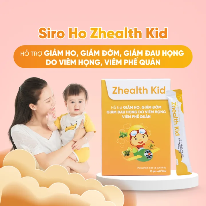 Siro Ho Cho Bé Zhealth Kid Giảm Ho Cảm, Tiêu Đờm, Bổ Phế, Hỗ Trợ Tăng Đề Kháng ( 10 gói x 10ml)