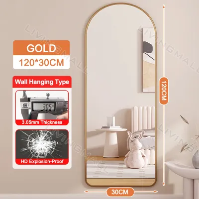 【Warranty】Whole Body Mirror with Stand HD Mirror Full Body Mirror Floor/Wall Mounted Dual Use Hanging Mirror in Bathroom Fitting Mirror Slimming Mirror Household Cloakroom Mirror Full Length Mirror Floor Mirror Wall Mirror for Living Room Bathroom Mirror