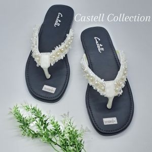 CASTELL- Sandal Wanita Teplek Terbaru Korea Slip On Sol Karet Lentur Tidak Licin Dan Anti Patah