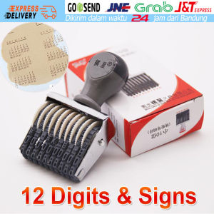 [Ready Stock] 12 digits Stempel Tanggal Lunas Manual Bulan Tahun Mesin Cap Nomor Coding Code Genggam Date Stamper Stamp