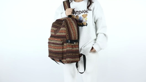 Canvas School Bag Laptop Backpack For College Students And Gym Enthusiasts Ethnic Book Bags Large Capacity Rucksacks